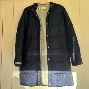 Abercrombie & Fitch Dark Blue Hooded Puffer Jacket
